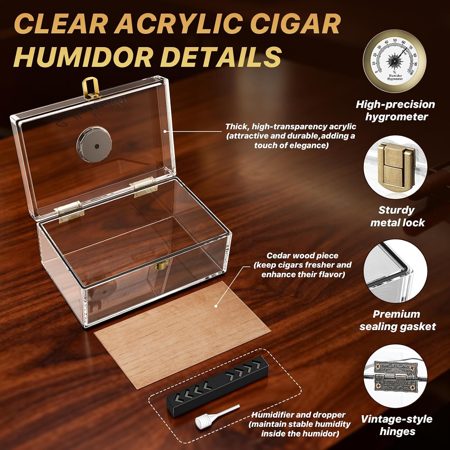 Akrylowy Humidor na Cygaro na  – Home Fragrance Maple Walnut recenzja i cena