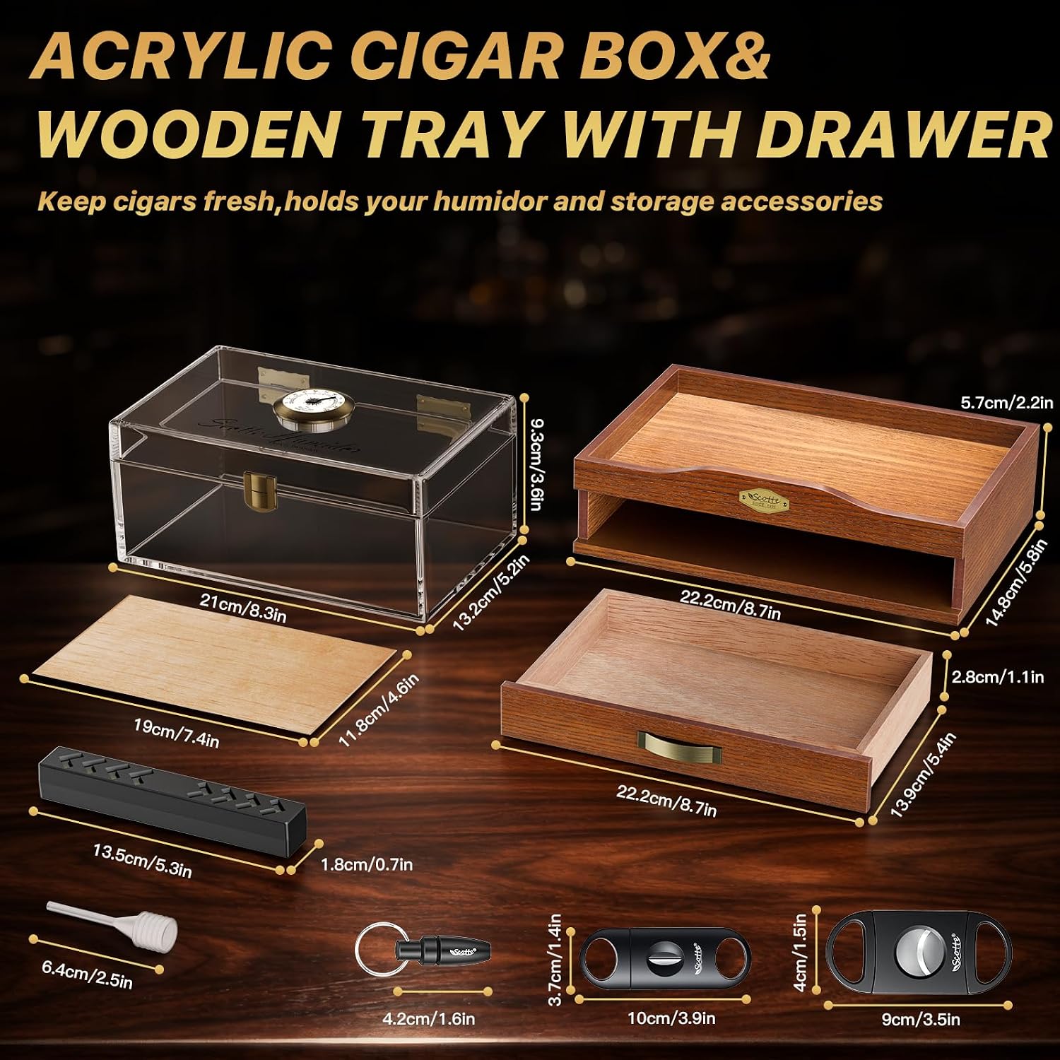 Akrylowy Humidor na Cygaro na  – Home Fragrance Maple Walnut recenzja i cena