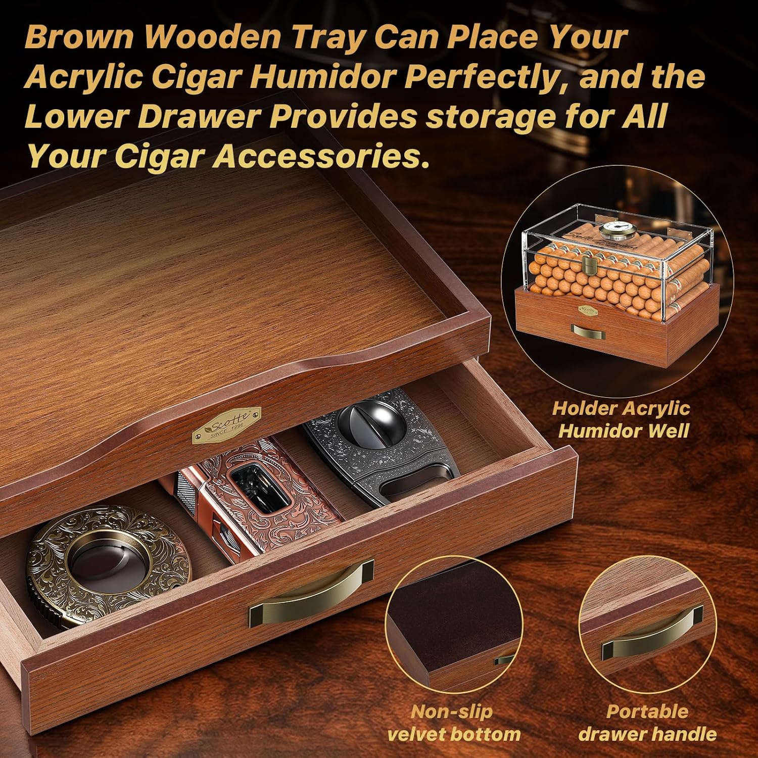 Akrylowy Humidor na Cygaro na  – Home Fragrance Maple Walnut recenzja i cena