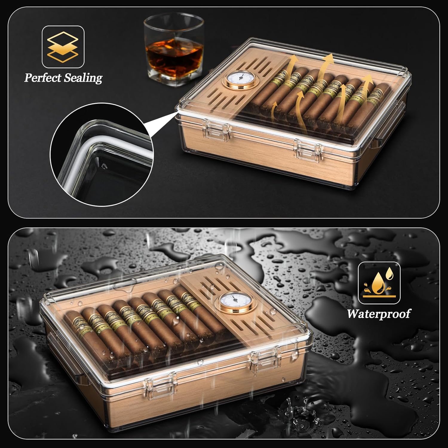 Akrylowy humidor na cygara, pu – Home Fragrance Maple Walnut recenzja i cena